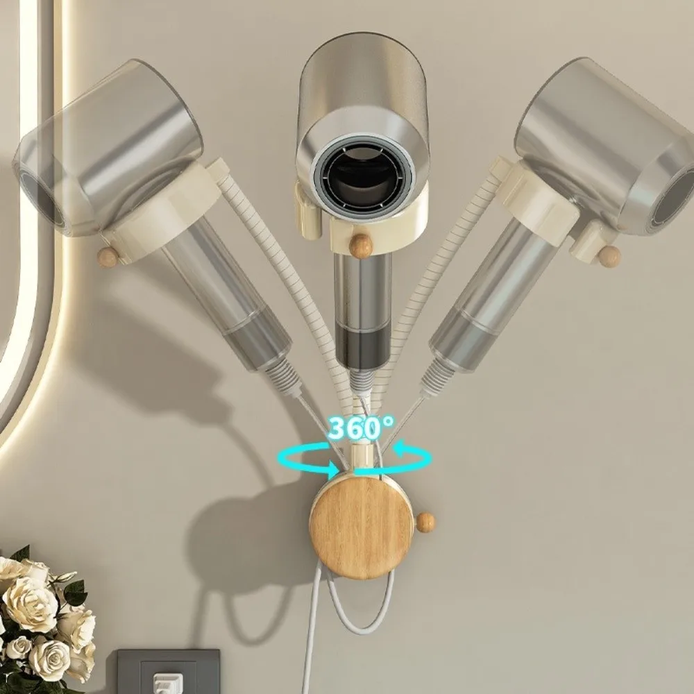 مع شفط كأس حامل مجفف الشعر تدوير قابل للتعديل مجفف الشعر تخزين الرف الحائط مكواة فرد الشعر حامل الحمام