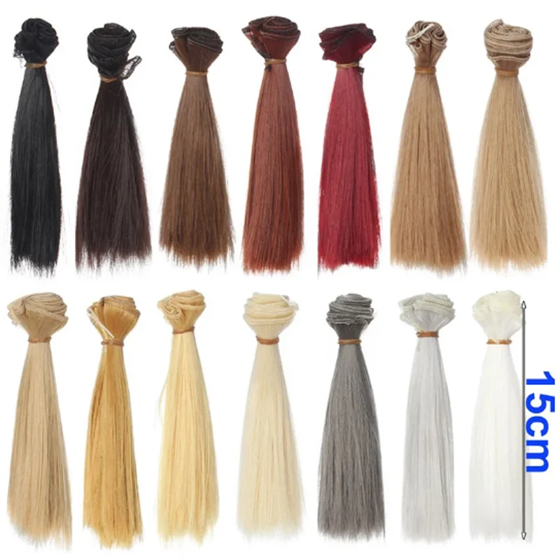 5cm 15cm 25CM 35CM Straight Gold Brown Black Golden Natrual Color doll Hair for 1/3 1/4 BJD Doll Diy