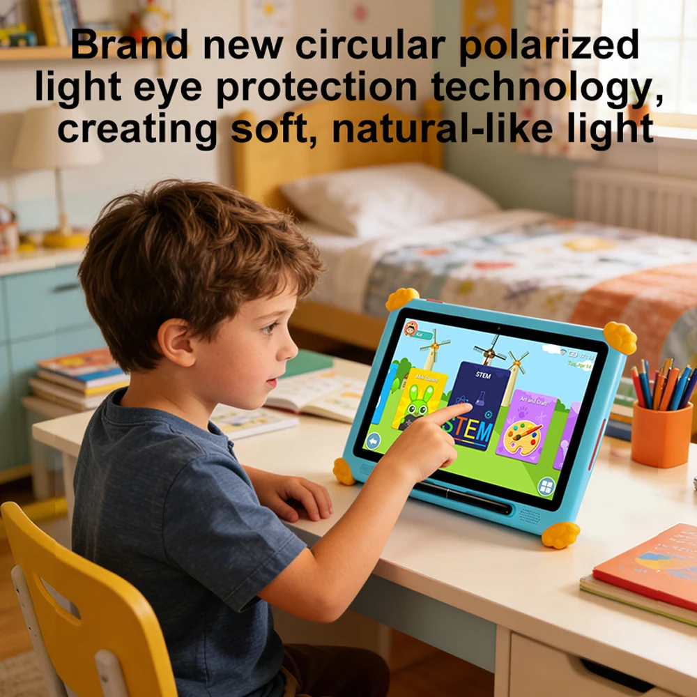 BDF 10.1 Inch Kids Tablet Android 13, 4GB RAM 64GB ROM,1TB Expand,1280x800 IPS Screen 5000MAH Battery, WiFi,3G Sim Card