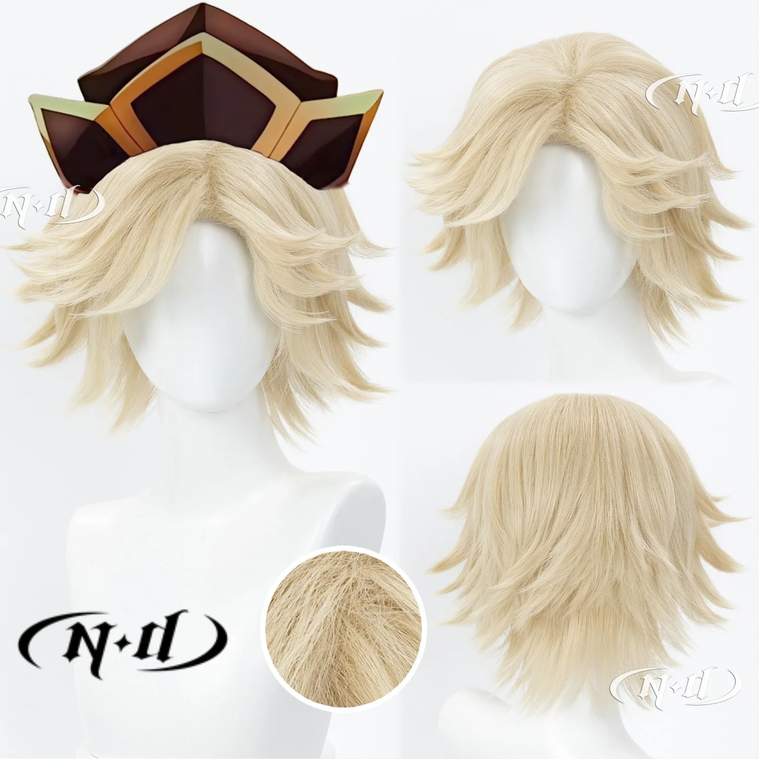 

Парик ND Brand Douma Childhood Short Hair Kimetsuu для косплея, накладные волосы для Comic-con, Хэллоуина, костюмированных вечеринок