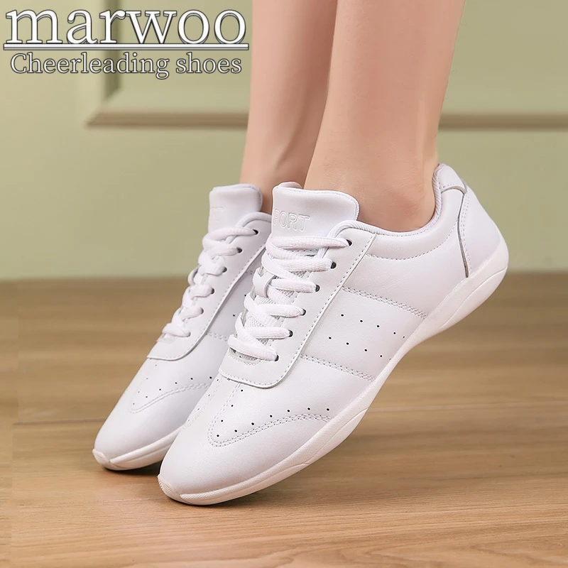 

Marwoo cheerleading shoes Children's dance shoes Competitive aerobics shoes Fitness shoes Women's white jazz sports shoes J0011