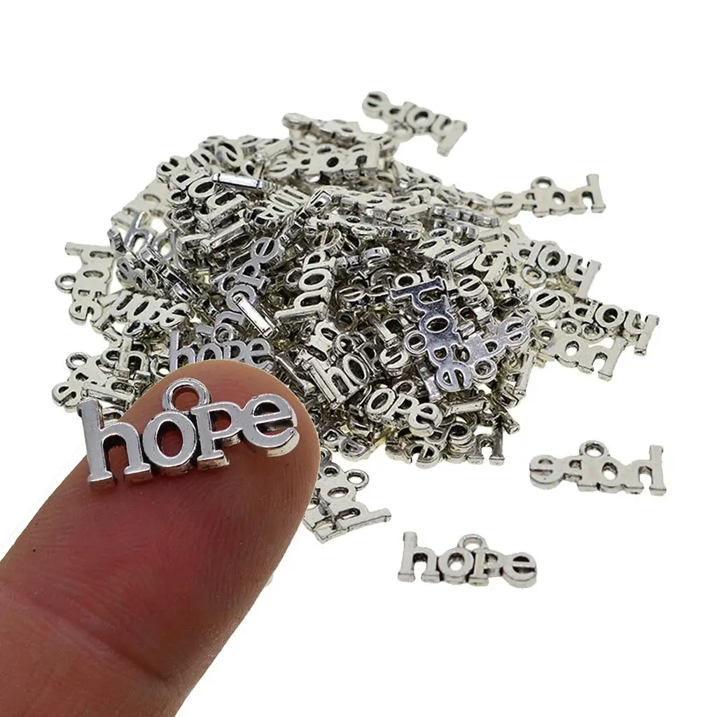 Hope Shaped Pendants Charms Antique Tibetan Silver Alloy Jewelry Making Charms for Necklace Bracelet DIY Accessories