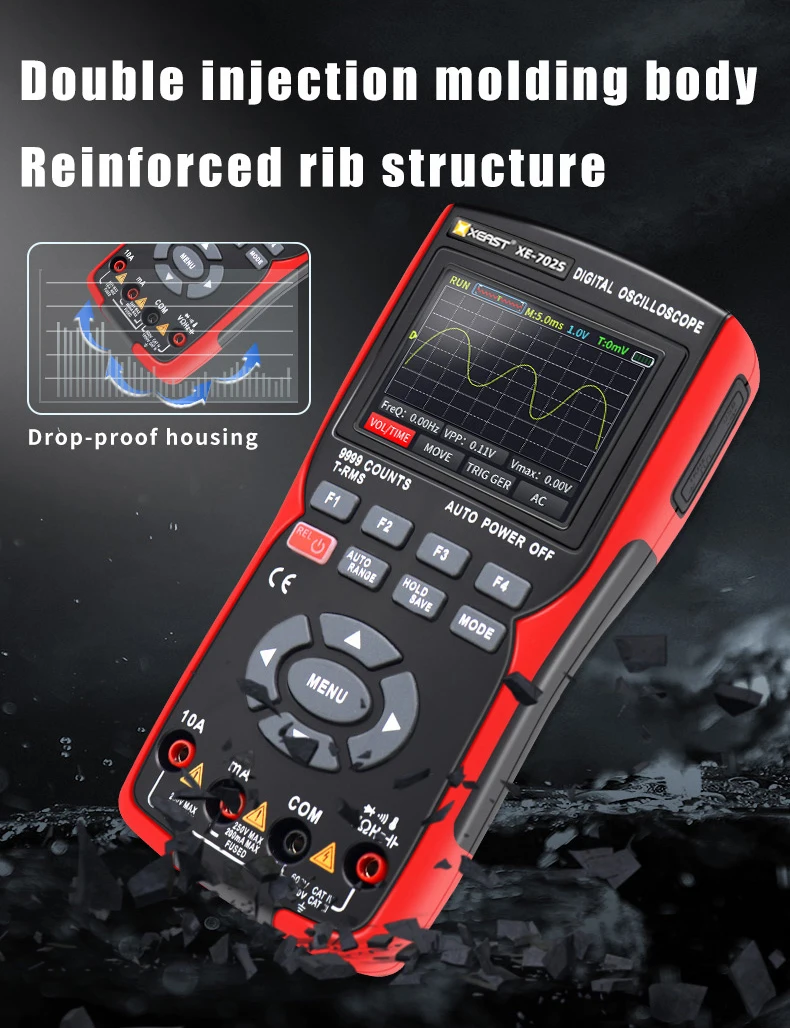 Digital Oscilloscpe Multimeter Auto True RMS Tranistor Probe Multimetro 48M/S 10Mhz PC Waveform Digital Oscilloscope