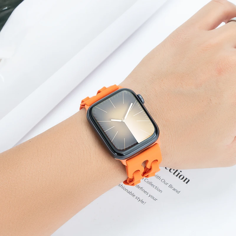 Ремешок силиконовый для Apple Watch Ultra 2, двойной туристический браслет для iWatch Series 10 9 8 7 6, 49 мм 46 мм 45 мм 44 мм 40 мм 41 мм 42 мм