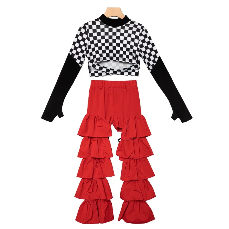 ZZL K-PoP Kleidung Kinder Hip Kostüm Set Fried Street Girls Jazz Dance Coole Performance Kostüme Kinder Hip Hop Hip Hop Sommer Tanz