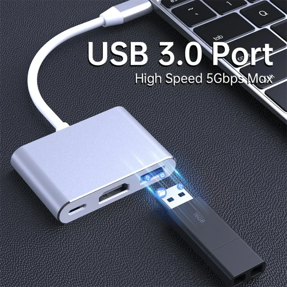 

4K TYPE C to HDMI-Compatible Adapter USB3.1/3.0 Hub Type C Charging Converter for Samsung S23 Ultra Huawei Xiaomi Laptop Macbook