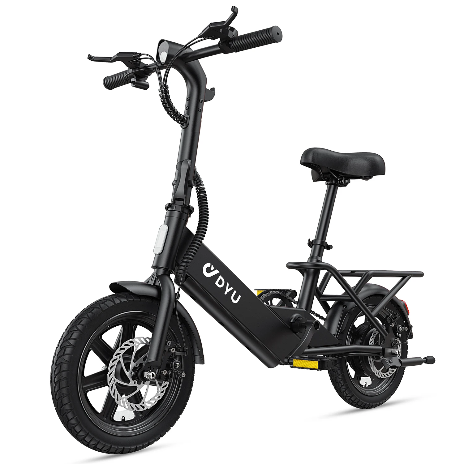 【1 Year Warranty】DYU C3 14 inch Folding Electric Bicycle Peak 500W Motor 280WH Battery Electric Bike,20mph city E-bike UL2849