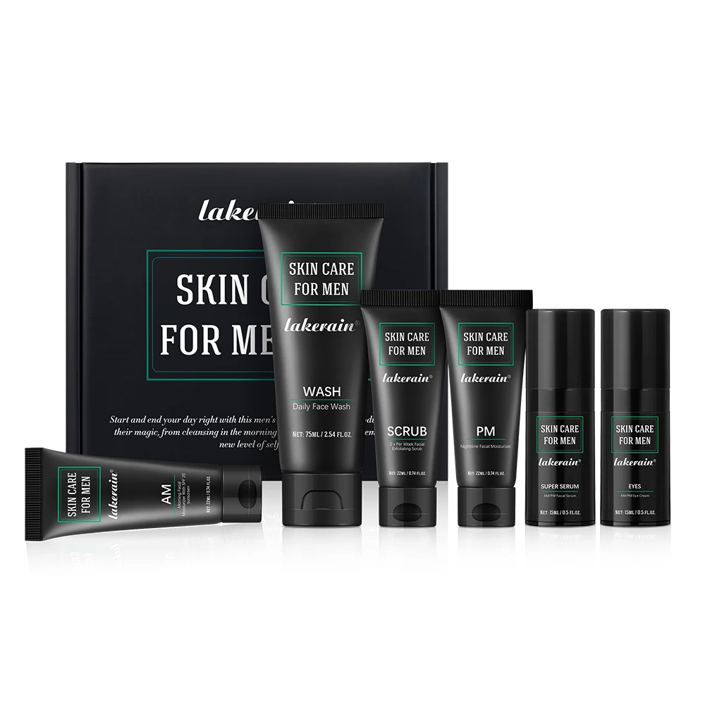 

Набор для ухода за кожей для мужчин Essential Routine Daily Face Wash Скраб для лица Увлажняющий крем SPF Ночной крем Увлажненная кожа Подарки для мужчин Лыжи