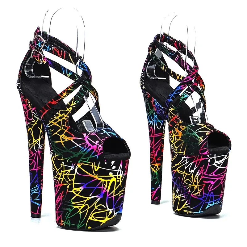 

Women Fashion 20CM/8inches PU Upper Plating Platform Sexy High Heels Sandals Pole Dance Shoes 190