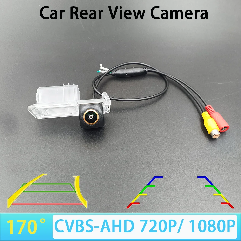 170 Degree AHD 1080P Car Rear View Camera for VW Volkswagen Polo V 6R) / Golf 6 VI / Passat CC Vehicle Trajectory/Ruler AHD 720P