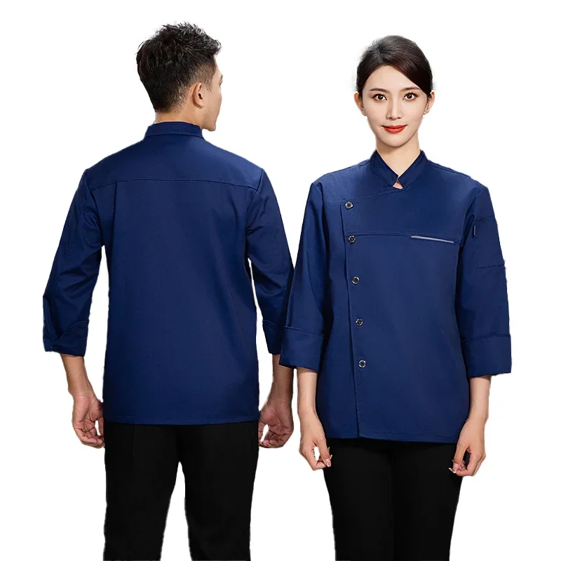 Uniforme de Chef de cocina Unisex, camisa de servicio de panadería, conjunto de Chef de botonadura transpirable, delantal de chaqueta de Chef, venta al por mayor