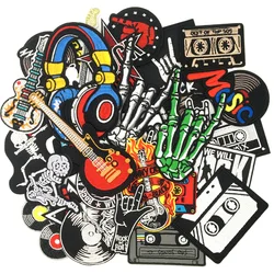 35pcs/lot ROCK N ROLL Patches on Clothes Embroidery Patches Bulk Appliques for Clothing Jacket Jeans DIY Ironing Sew Accessories