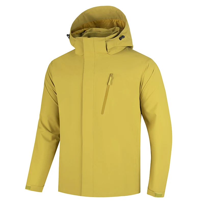 

Всесезонная парка унисекс 3-в-1, классический однотонный дизайн для городского и улицы, легкая роскошная водонепроницаемая куртка