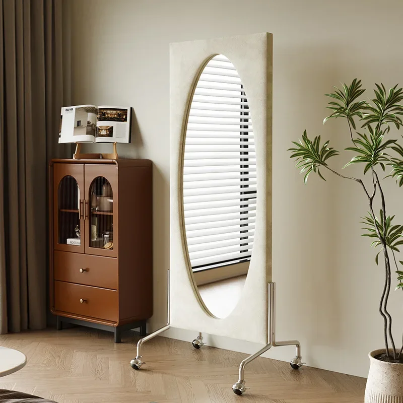 Internet celebrity French full body mirror oval floor mirror household removable dressing mirror clothing store wedding shop