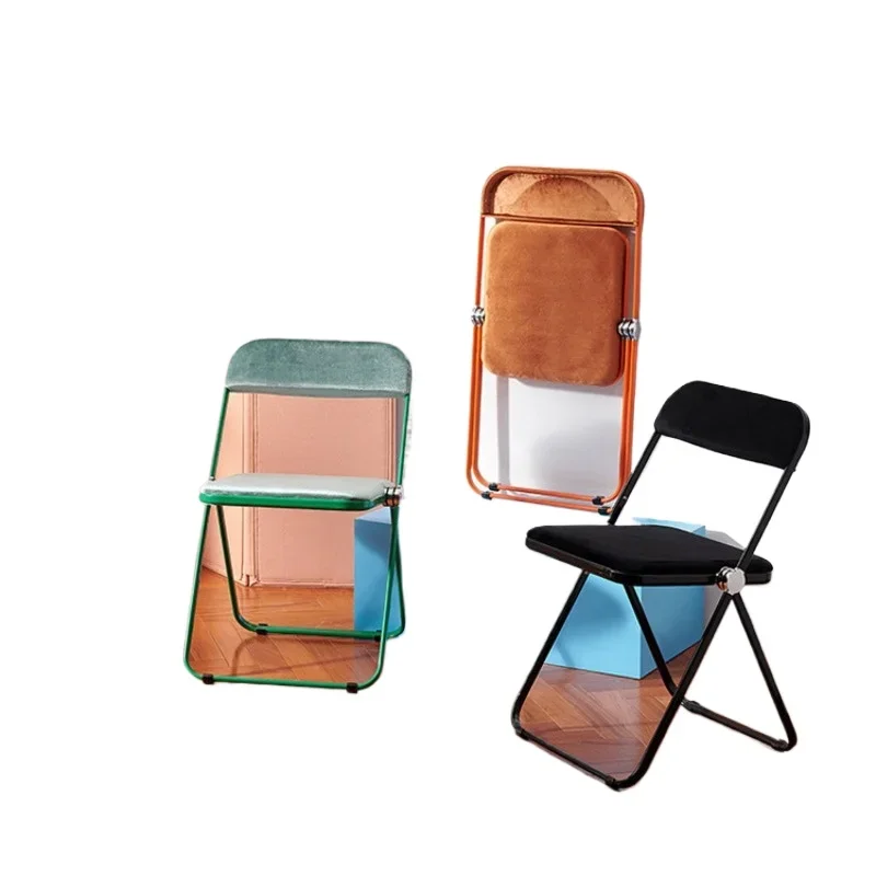 

Ins fashion Internet celebrity same transparent plastic folding chair modern simple creative backrest restaurant acrylic chair
