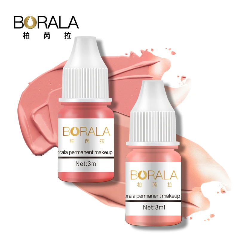 

BORALA Lip Permanent Makeup Pigments for Tattoo Artist 3ml 15 Colors Semi PMU Professional Microblading Tattoo Ink for Lips