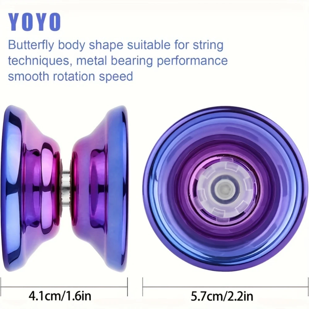 Professional Yoyo - High-Speed Metal Spinner with Cnc Top & Finger Guard for Competitive Play, Mixed Colors, Cover
