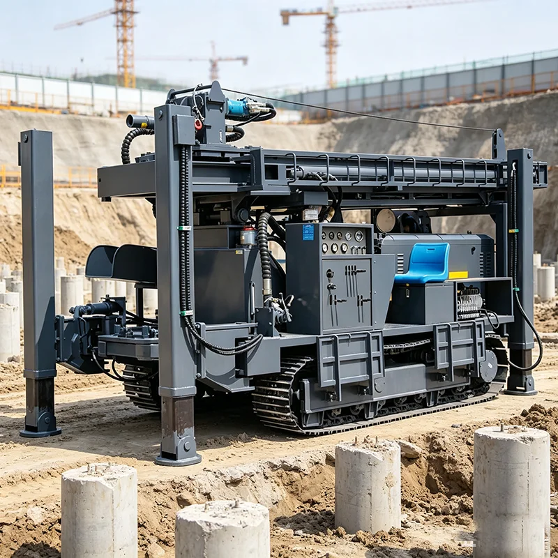 High Efficiency Crawler DTH Pneumatic Water Well Drilling Rig Heavy Air Compressor Supporting Deep Borehole Work