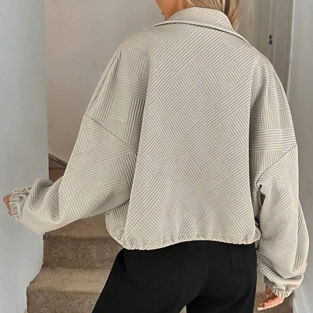 

Весенне-осенние женские однотонные толстовки, теплые короткие куртки, свободные повседневные пальто на молнии с длинными рукавами, элегантные с карманами