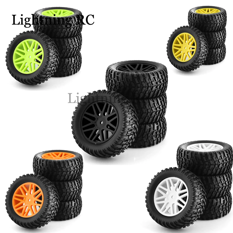 1Set Rubber Tire Wheel Tyre For 1/10 RC Car HSP 15502 94107 94170 94155 94177 Upgrades Parts Accessories