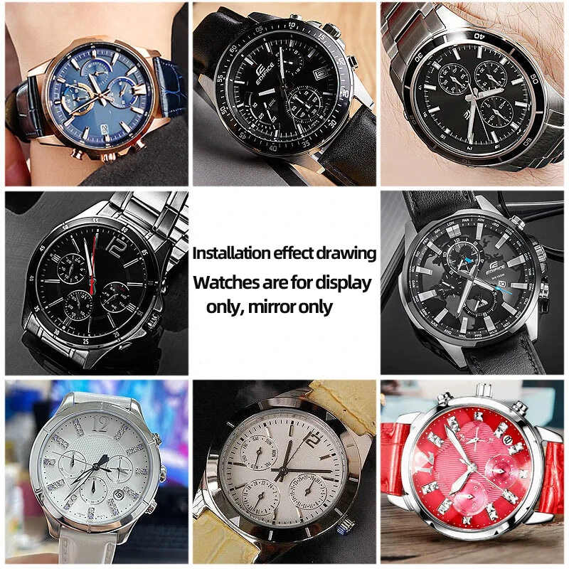 عدسة شفافة لساعة كاسيو EDIFICE EF-554 EF-558 EF-560 EF-565 EF-539 EF-550 زجاج مرآة زجاج معدني يمكن بالجملة