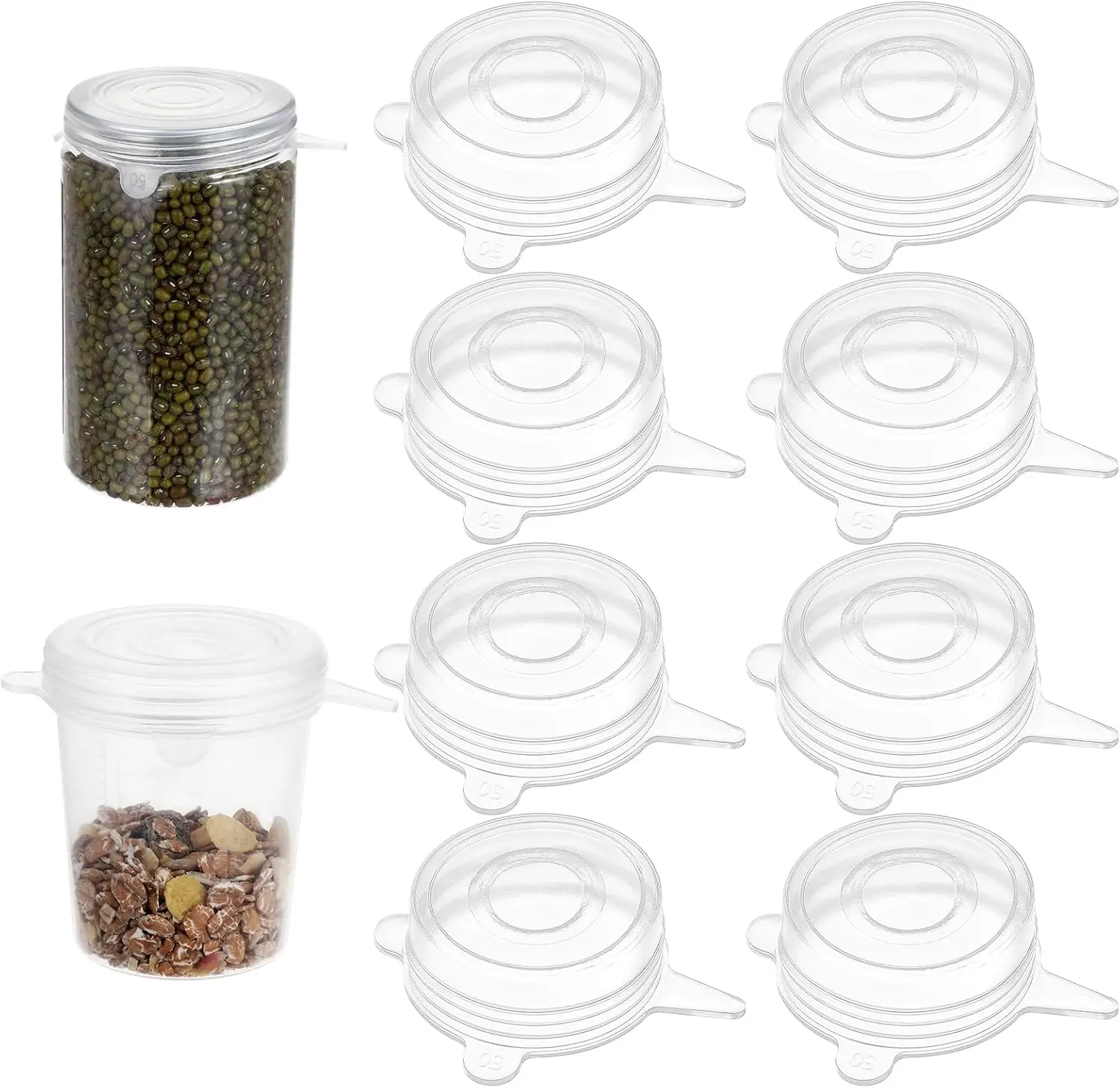 

Pcs Same Size Silicone Stretch Lids for Fresh Food Storage in Fridge Reusable Expandable Elastic Bowl Covers for Cup Cans Jar Si