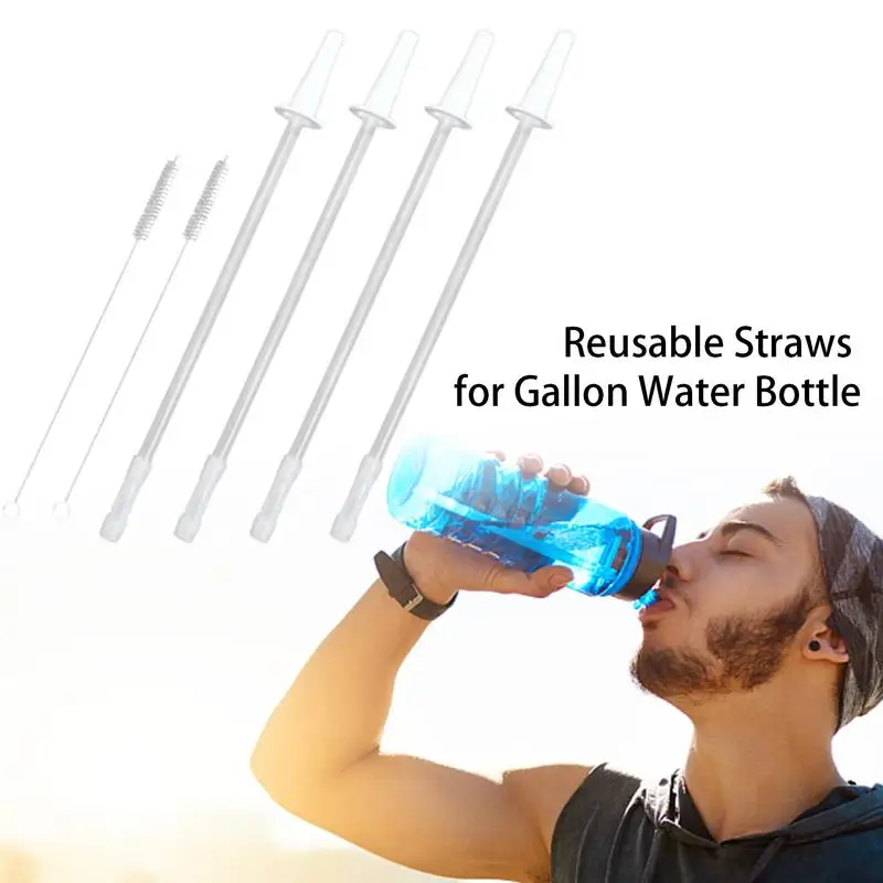 Straw Straws Bottle Jug Water Reusable Replacement Gallon Silicone Smoothie Cup Drinking Sports Mouth Plastic Belly Hydro Wide