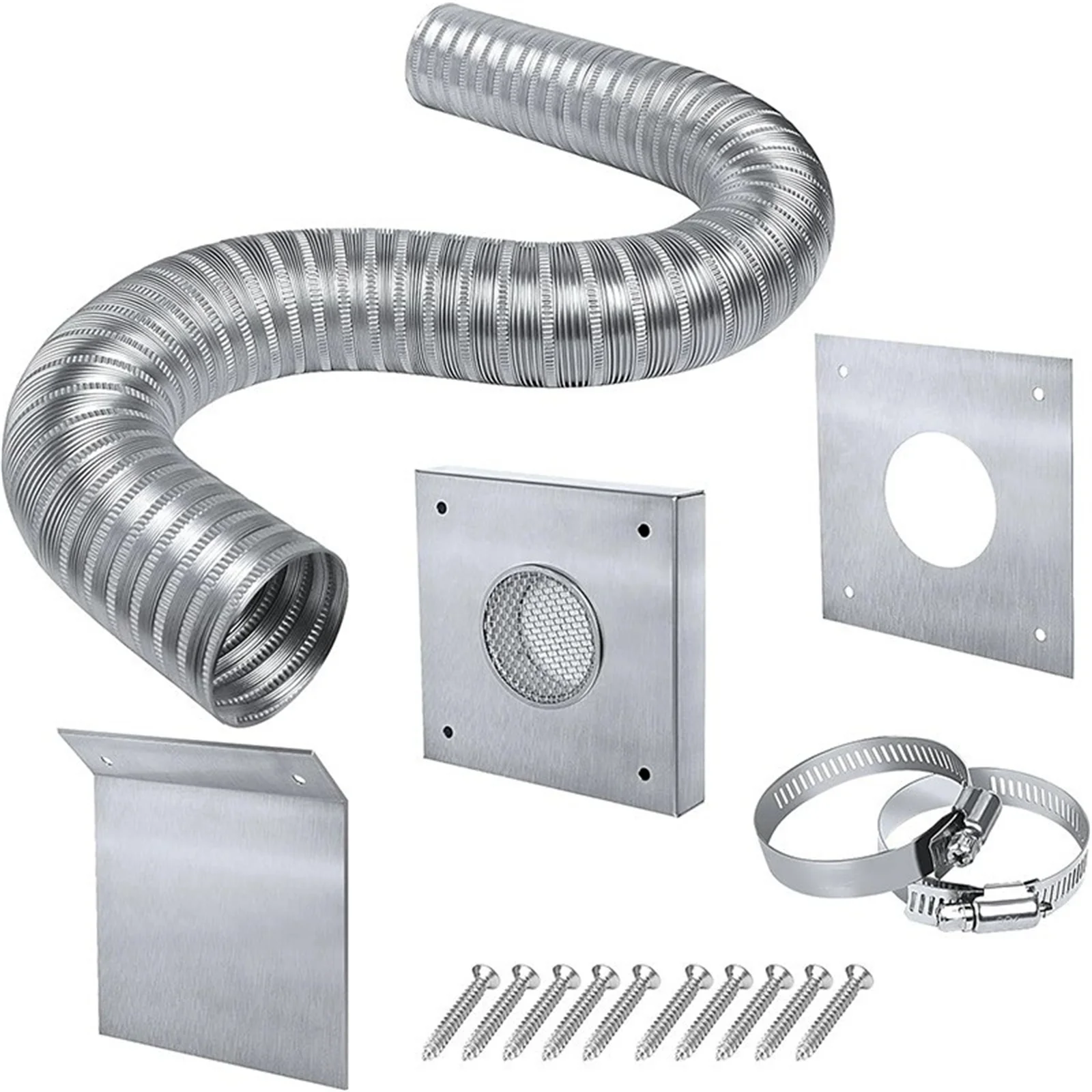 

8mm To 197mm Hose Outside Air Kit For Stove Pellet Stove Pipe Kit Vent Air Intake Kit Aluminum Flexible Pipe Stove Accessories