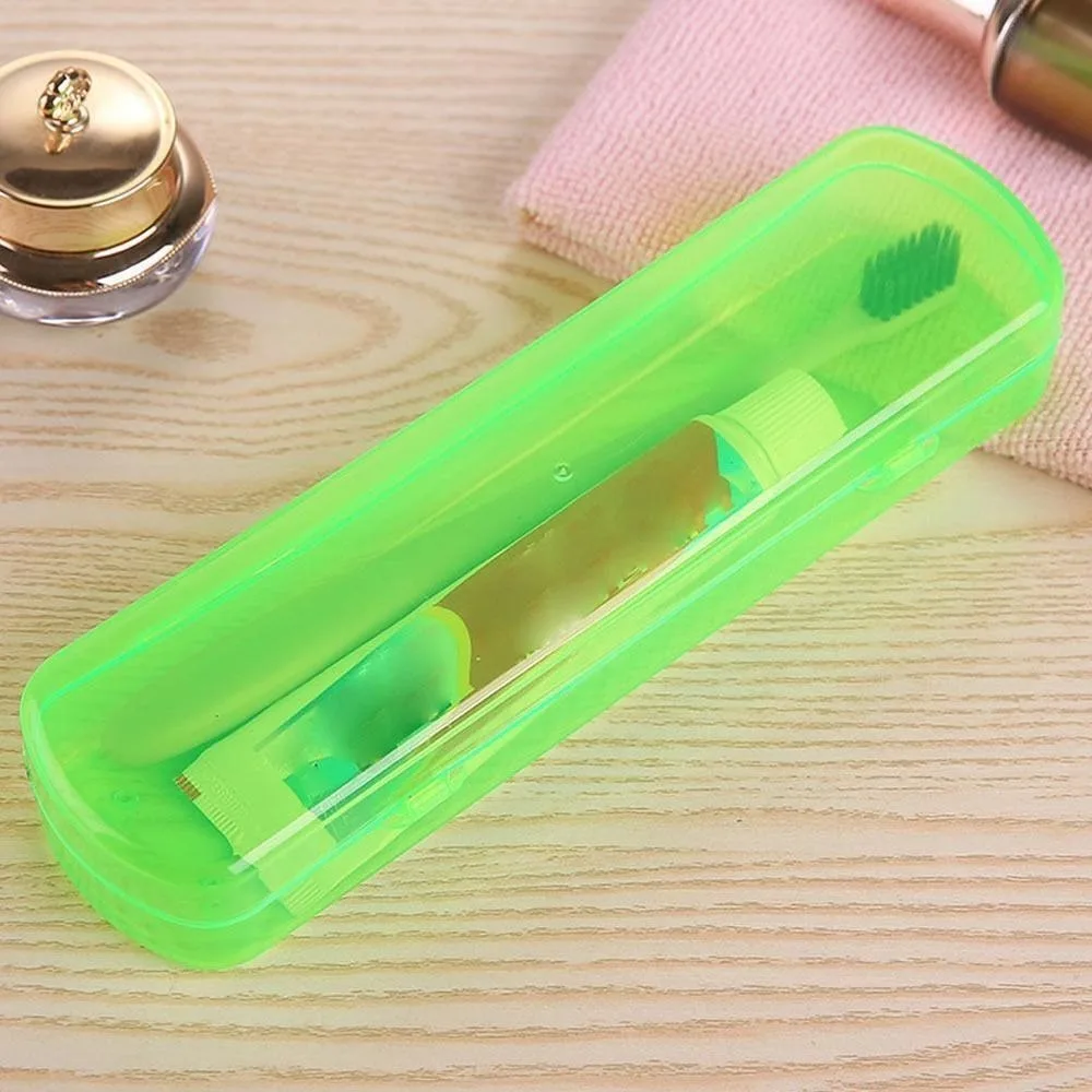 Plastic Toothbrush Box Portable Large Capacity Travel Cosmetic Case Candy Color Storage Box