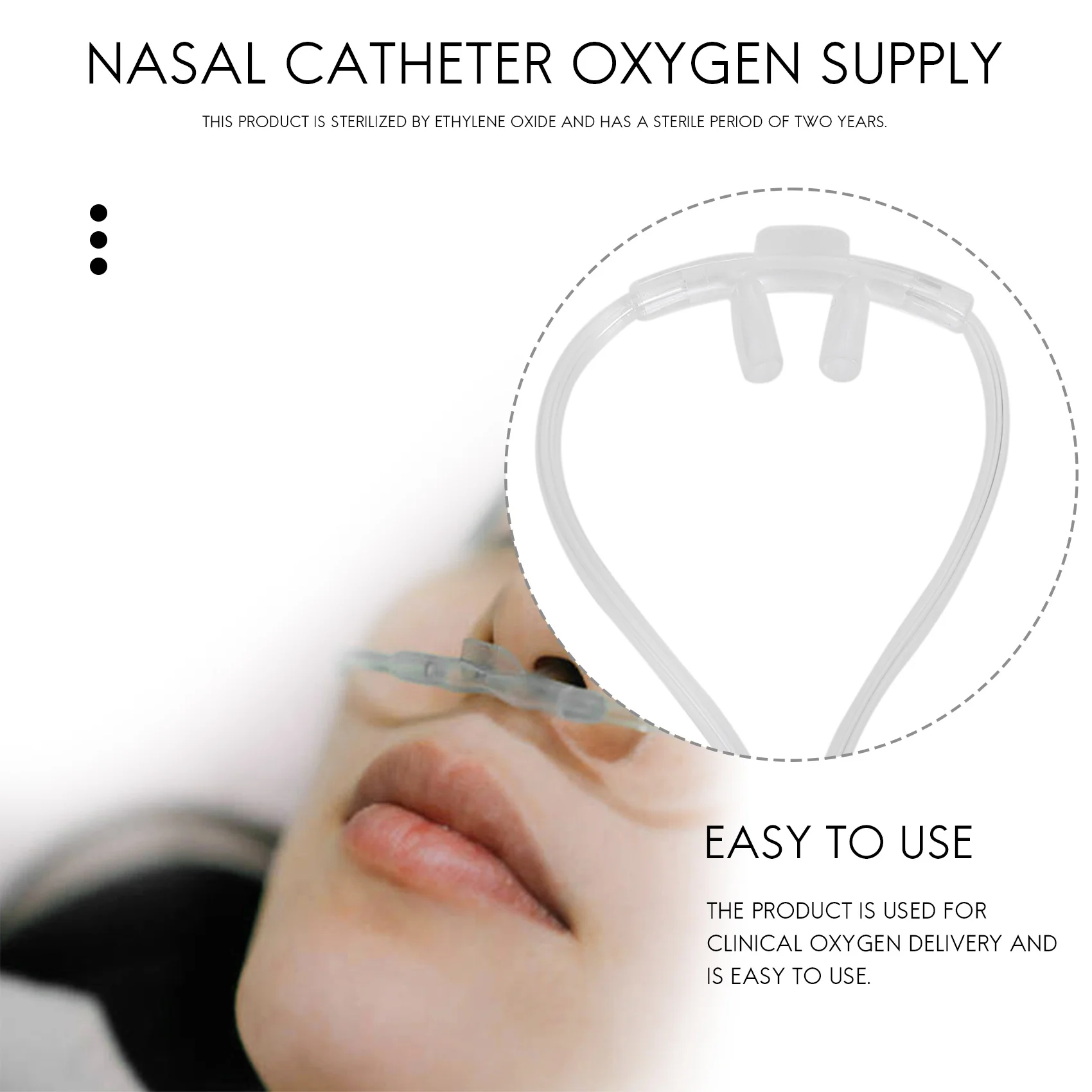AT77 8M Soft Nasal Oxygen Tube Nasal Oxygen Cannula Nasal Tube Suitable for Oxygen Generator
