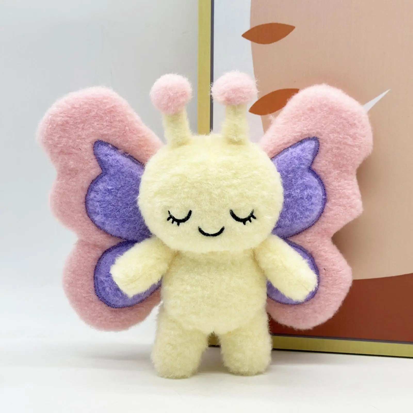 19cm kawaii dos desenhos animados simulação anime borboleta elf bebê brinquedo de pelúcia boneca bonito inseto macio artesanal boneca presente das crianças