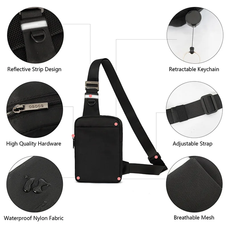 Tas dada Oxford uniseks tas bahu ponsel tahan aus perjalanan santai luar ruangan tas selempang selempang ringan pribadi