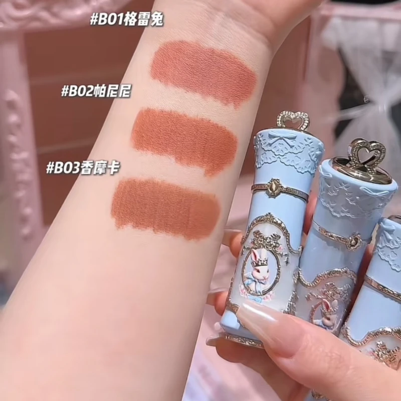 Flower Knows Bunny Garden Lip Cream Mud Thin Matte Soft Mist Velvet Liquid Lipstick Langdurige Lip Balm Make-up Cosmetica