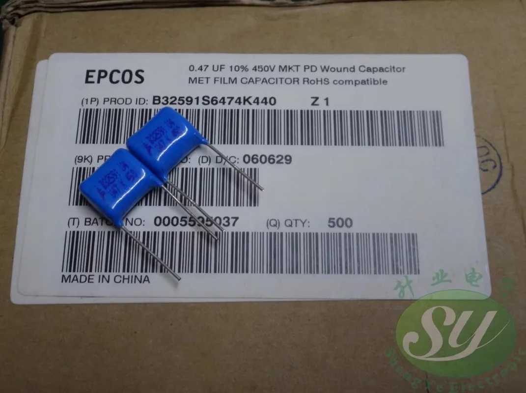 

10PCS EPCOS 0.47uf/450v 470nf u47 474 New 10mm film capacitor B32591S6474K