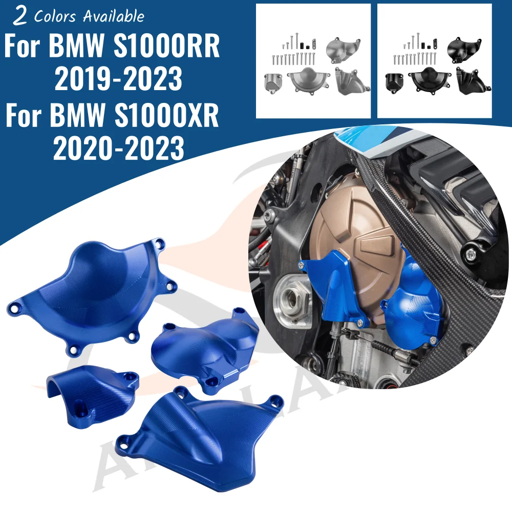 

Для BMW S1000RR 2019-2023 комплект крышек статора двигателя чехол Guard Slider Protector мотоцикла S1000XR S1000 XR RR 2020 аксессуары