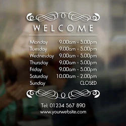 Personalised Time Sticker Monday To Sunday Shop Store Restaurant Window Door Vinyl Sign Sticker Custom Store Hours Vinyl Sticker
