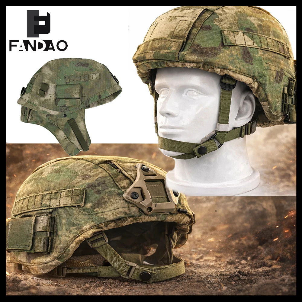 Tactical Helmet Cover Russia Green Ruins Camouflage Windproof Ear Protector Helmet Cover Military Outdoor Hunting Shooting Gear
