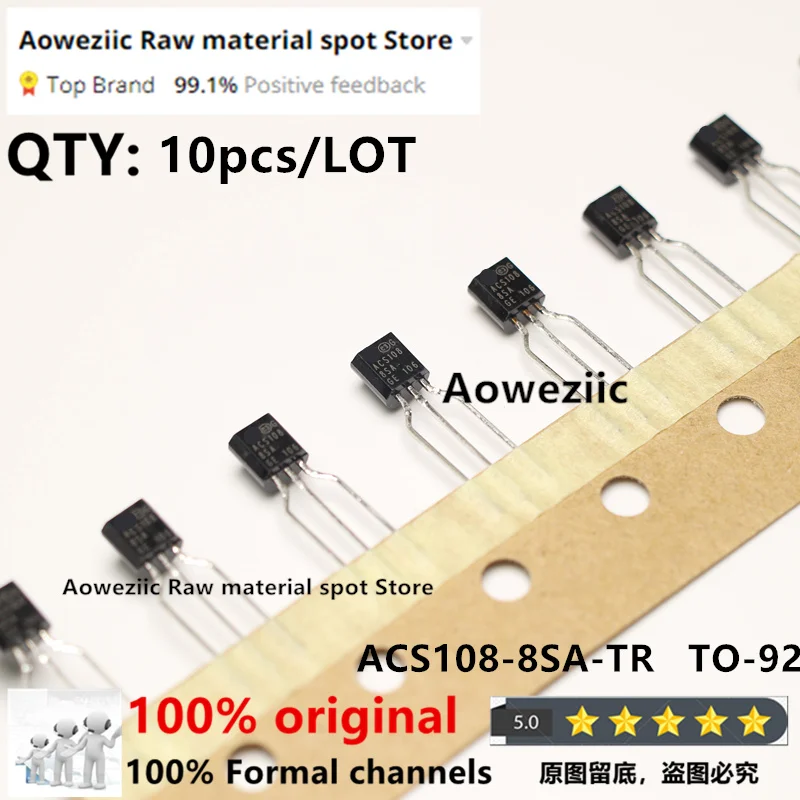 Aoweziic 100% nowy importowany oryginalny ACS108-8SA-TR ACS108-8SA ACS108 TO-92 dwukierunkowy tyrystorowy czujnik drzwi