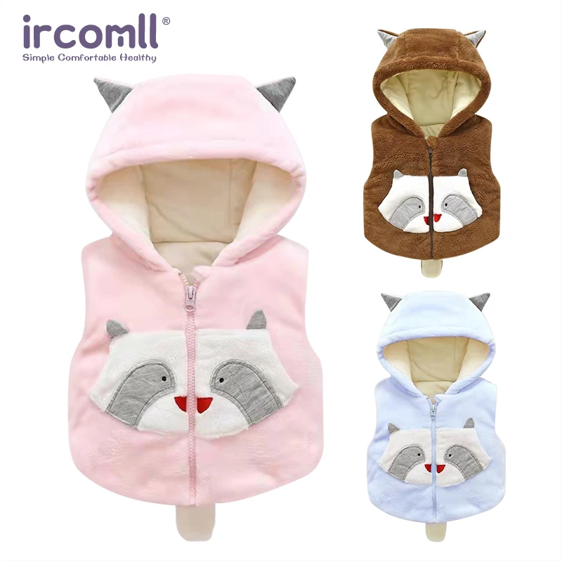 

Ircomll Children Girls Boys Clothes Vest Fall Winter Hooded Plush Soft Outerwear Top Waistcoat Kids Girls Clothes Outfits