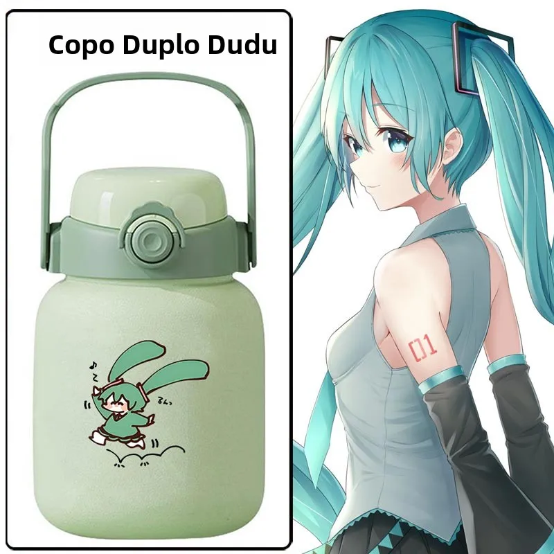 ポータブル学生用保温カップ-大容量-ダブルストローカップ-コニオンガール-vocaloid-ユイ-フューチャーバージョン-保温水筒