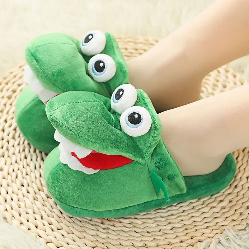 Cartoon Cartoon Crocodile Slippers Around Mouth Walking Toy Slippers Home Indoor Cotton Shoes