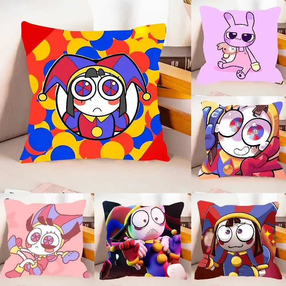 The A-Animated D-Digital Circus Pillow Case Pattern Printed Pillowcase For Living Room Sofa Cushion Cover & Bedroom Decor