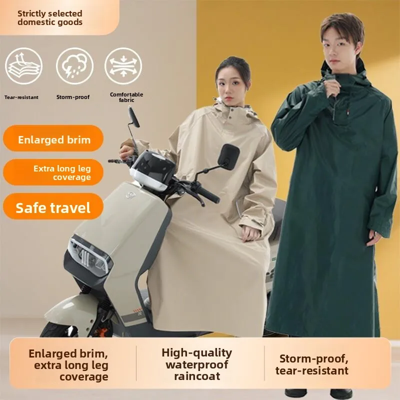 

Unisex Long Raincoat Full Body Waterproof Adult Outerwear Single Person Delivery Motorcycle Riding Vehicle Raincoat