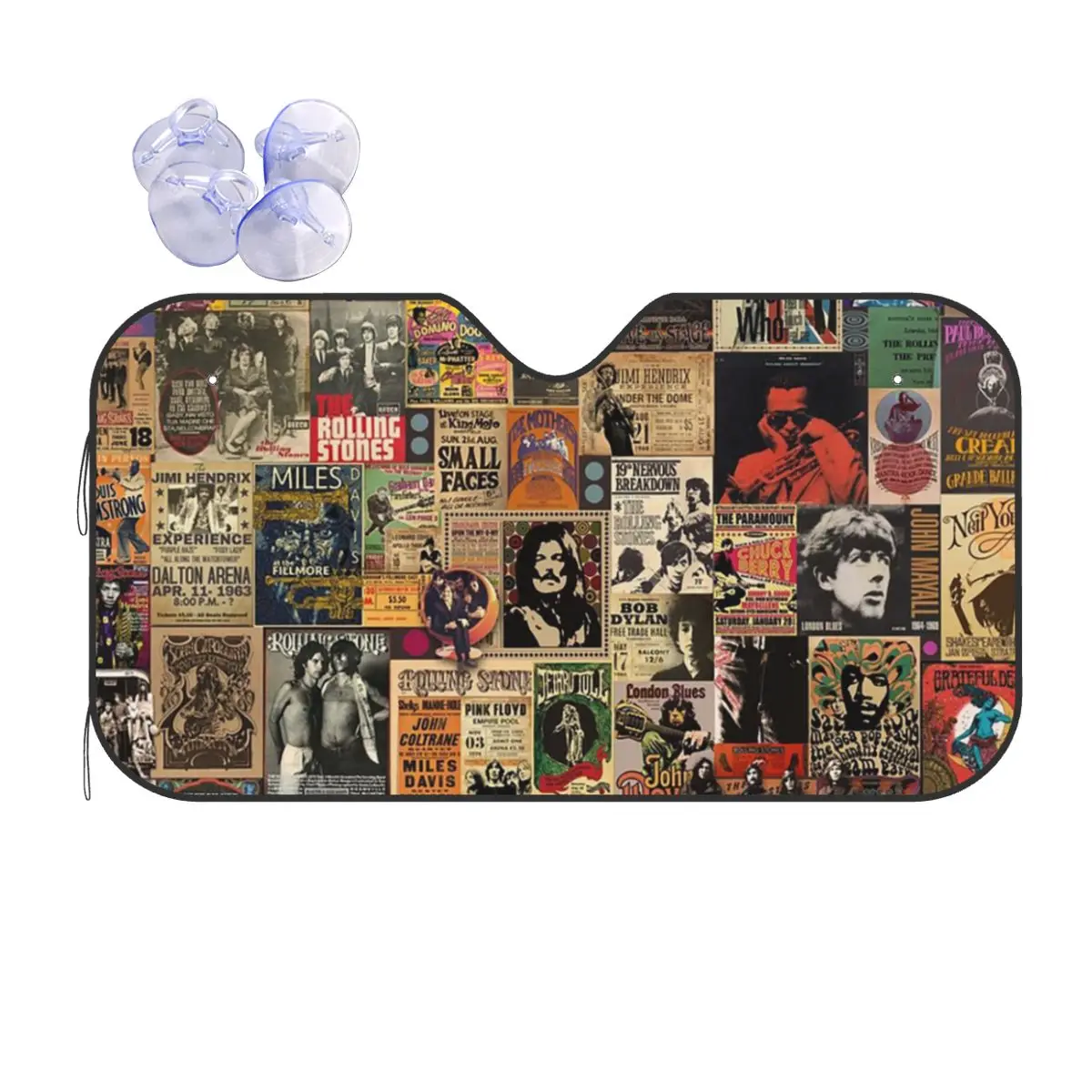 

Rock N' Roll Stories Sunshade Windscreen Car Front Windshield Window Sun Visor Accessories Covers