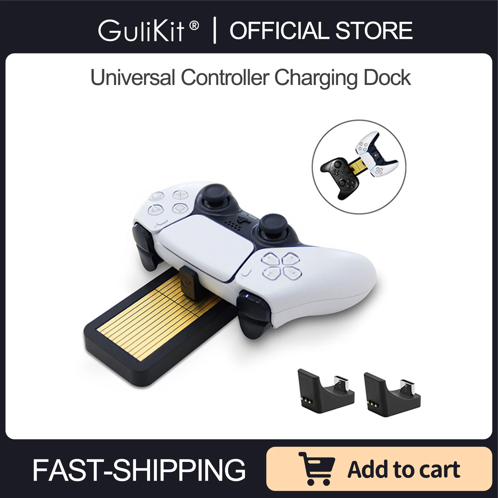 GuliKit Universal Controller Charging Dock Dual Charger for PS5 Xbox One Switch Pro Gulikit KK3 Max Controller Charging Station