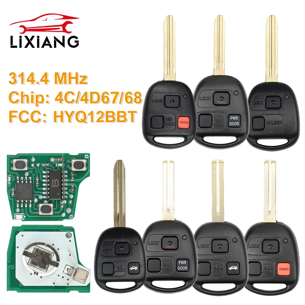 

LIXIANG HYQ12BBT 314.4MHz 4C/4D67/4D68 Chip Car Remote Key For Lexus ES330 SC430 RX330 RX350 RX400H LS430 Toyota 2004-2010