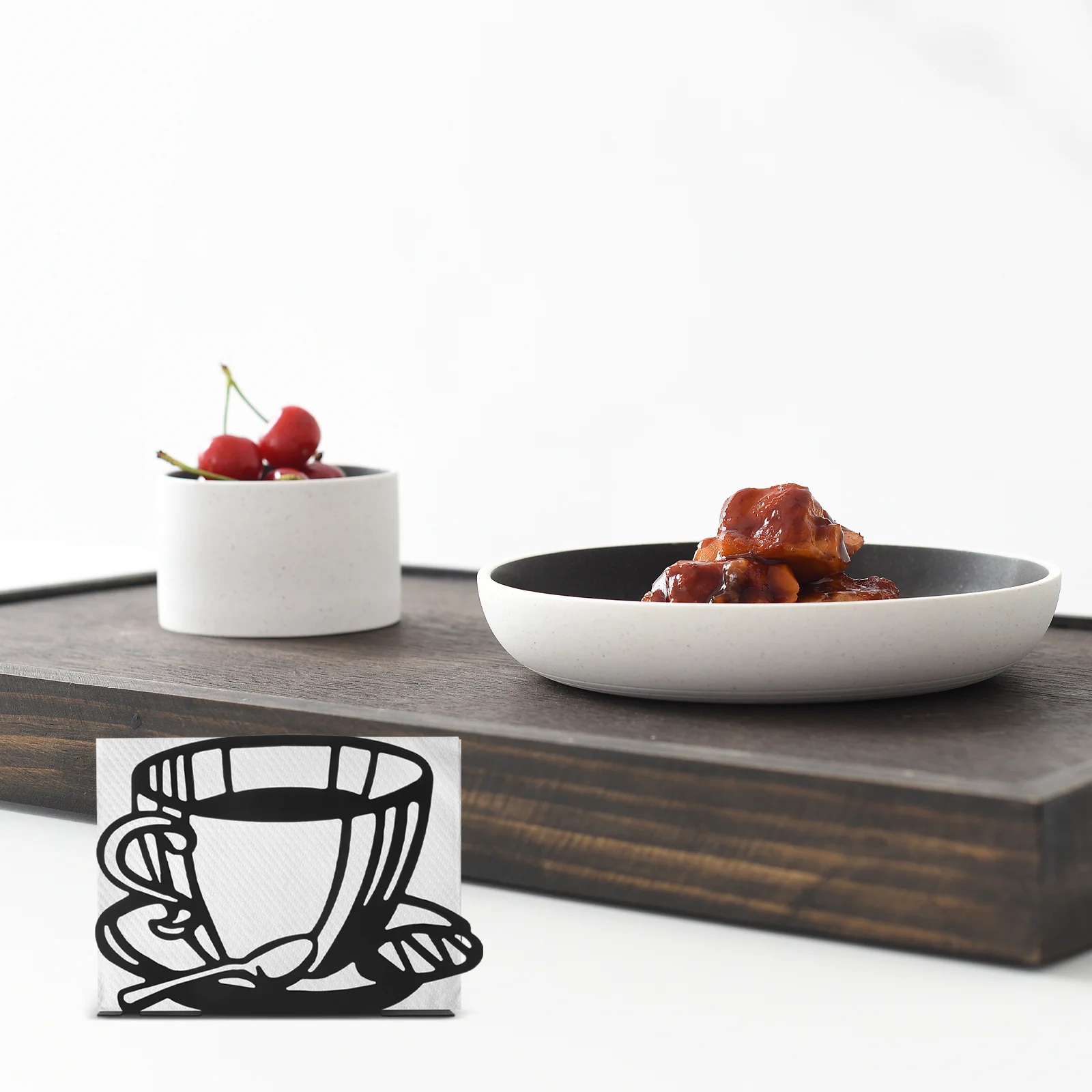 

Creative Coffee Cup Shaped Napkin Holder Metal Desktop Organizer Stand Tissue Storage Rack Stainless Steel Serviette Dispenser