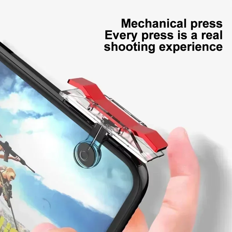 2Pcs E9 Mobile Phone Game Trigger For PUBG 4 Finger  Aim Shooting L1 R1 Metal ABS Key Button for IPhone Android Gamepad Joystick