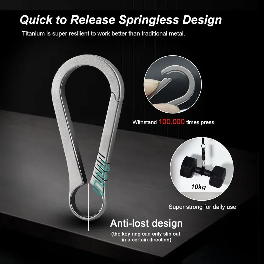 مفتاح كليب حلقة تسلق المفاتيح الثقيلة الصغيرة التيتانيوم مفتاح حامل آمن مفتاح سلسلة كليب #3