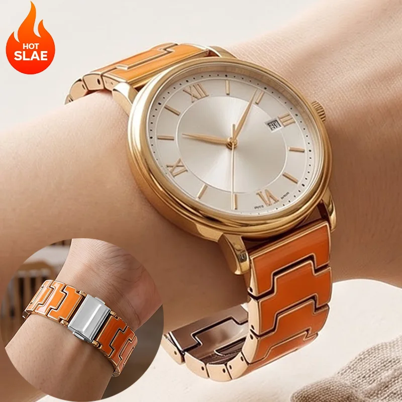 20mm Pastic+Metal Strap For Samsung Galaxy Watch 7 6 5 4 44mm 40mm PC Band For Amazfit Bip 3pro/for Cheetah 2 pro 48mm Correa